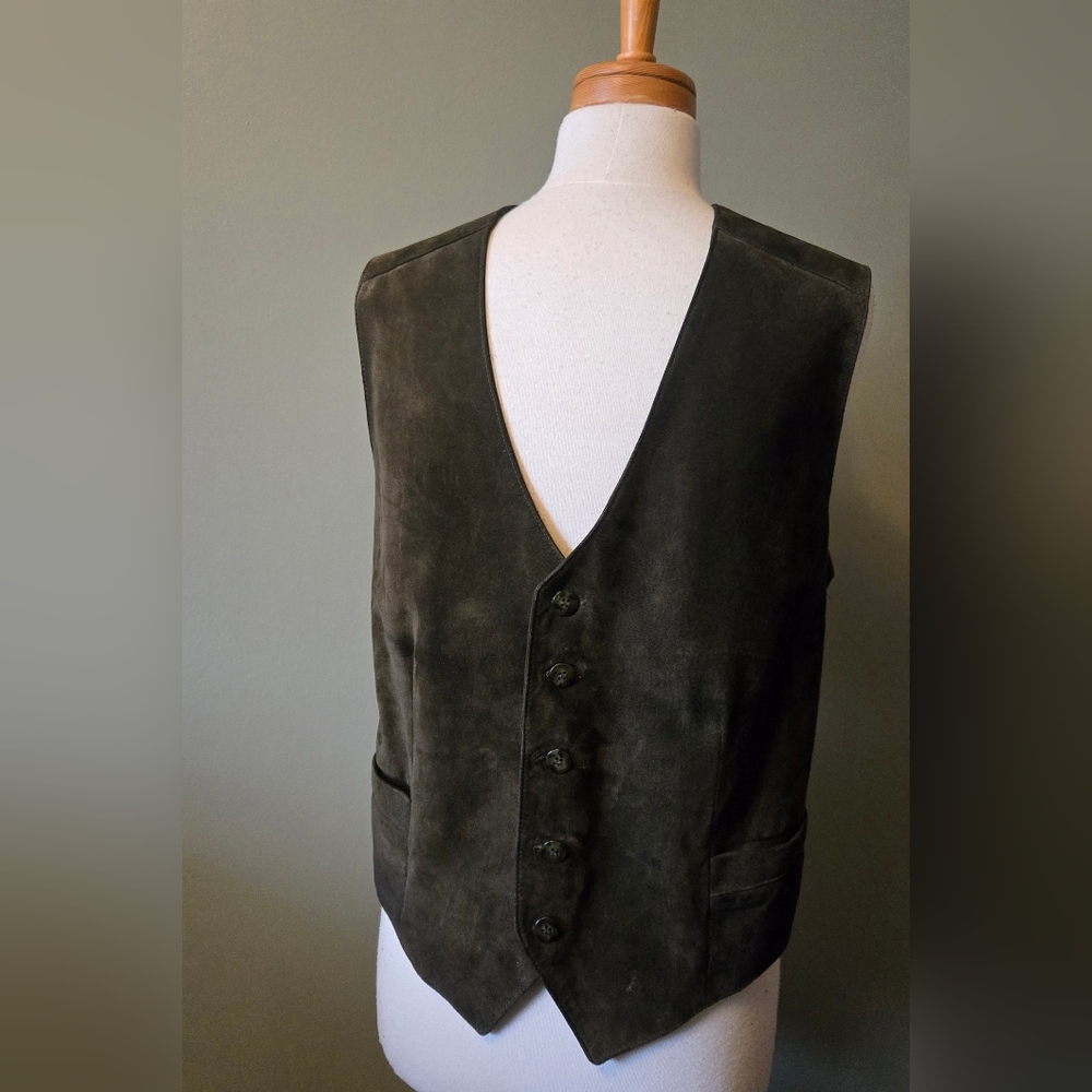 Vintage Danier Dark Green Suede Vest